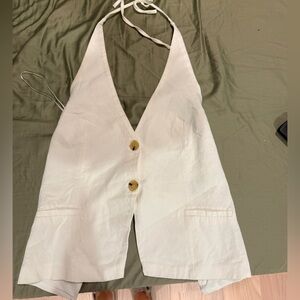 Zara linen blend halter top